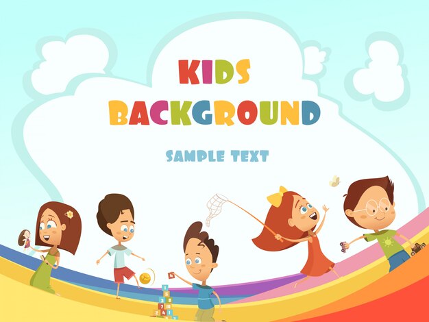 Giocando a bambini cartoon sfondo