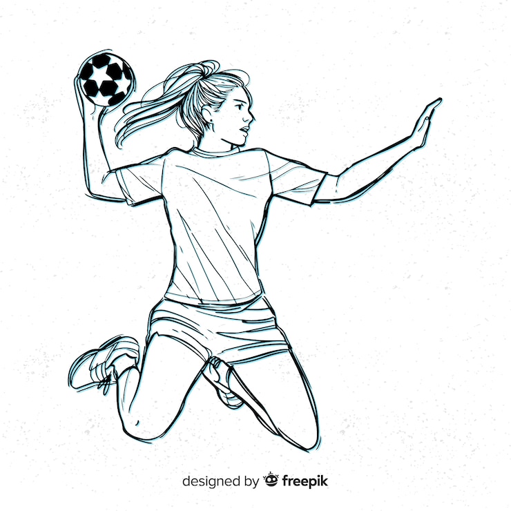 Vettore gratuito giocatore di pallamano femminile