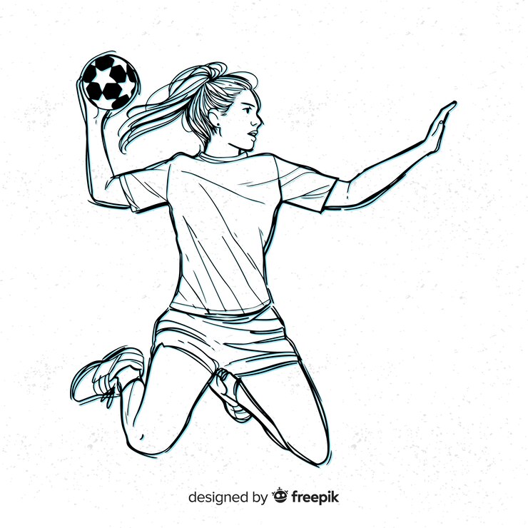 Vettore gratuito giocatore di pallamano femminile