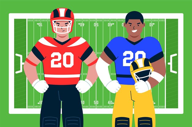 Giocatori di football americano davanti al campo
