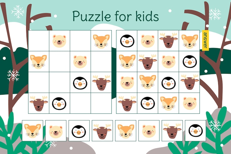 Vettore gratuito gioco di sudoku dal design piatto disegnato a mano