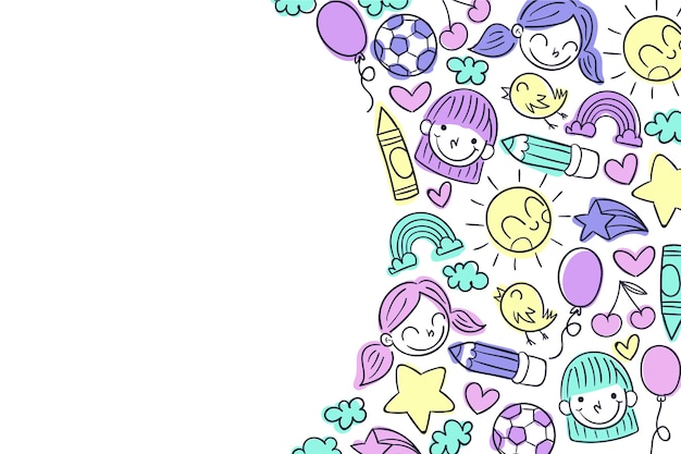 Giornata dei bambini disegnata a mano sullo sfondo spagnolo
