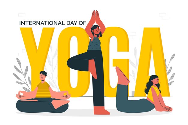Giornata internazionale dell'illustrazione del concetto di yoga