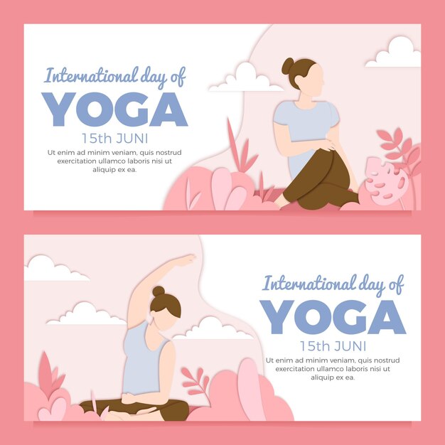 Giornata internazionale della bandiera yoga in stile carta
