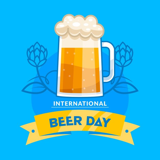 Giornata internazionale della birra con pinta schiumosa