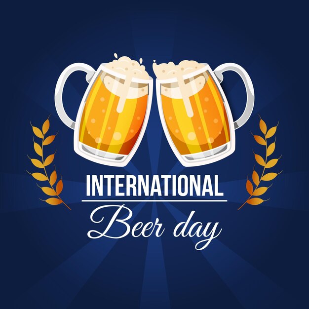 Giornata internazionale della birra con pinte e schiuma