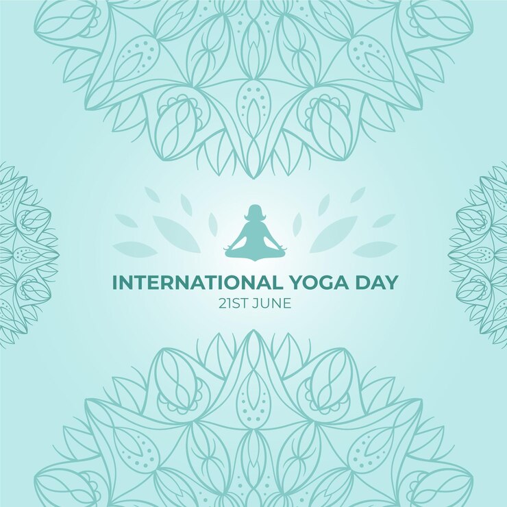 Vettore gratuito giornata internazionale dello yoga disegnata a mano