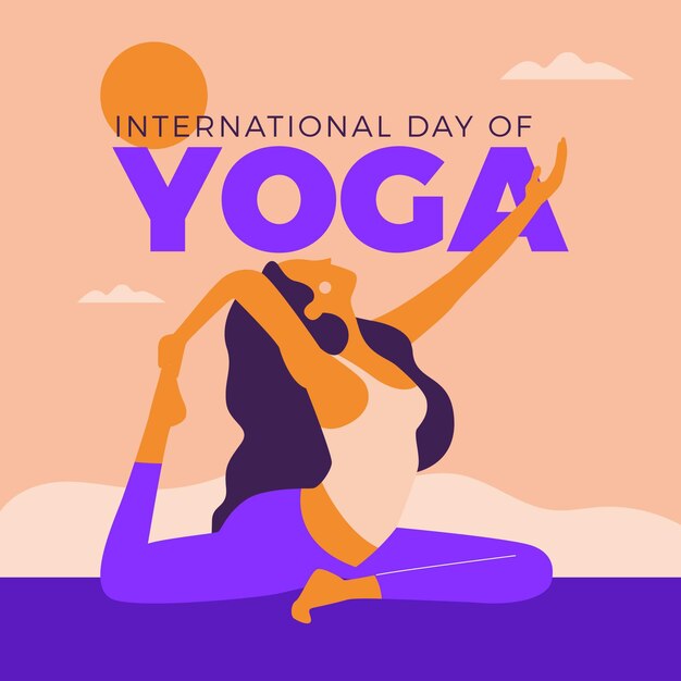 Giornata internazionale dello yoga disegnata a mano