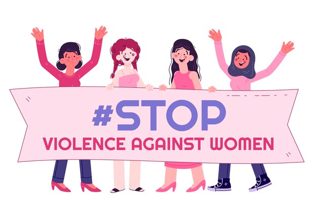 Giornata internazionale per l'eliminazione della violenza contro le donne disegnata a mano