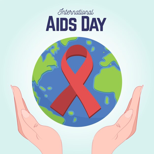 Giornata mondiale contro l'AIDS disegnato a mano