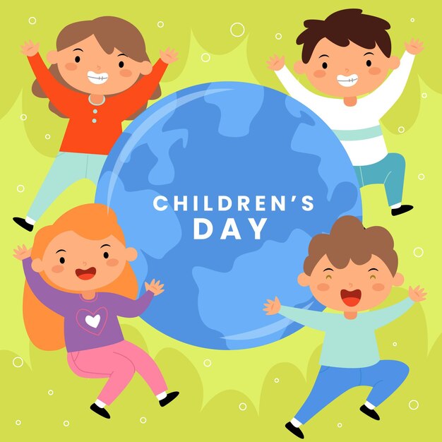 Giornata mondiale dei bambini di design piatto