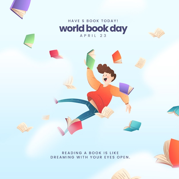 Giornata mondiale del libro sullo sfondo