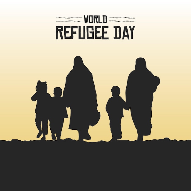 Giornata mondiale del rifugiato di sagome