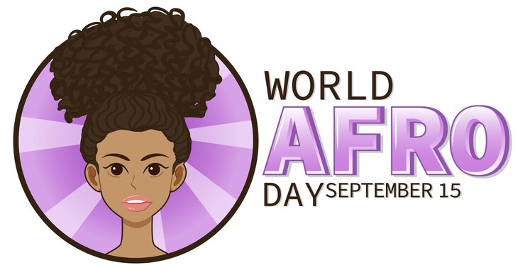 Vettore gratuito giornata mondiale dell'afro 15 settembre banner design