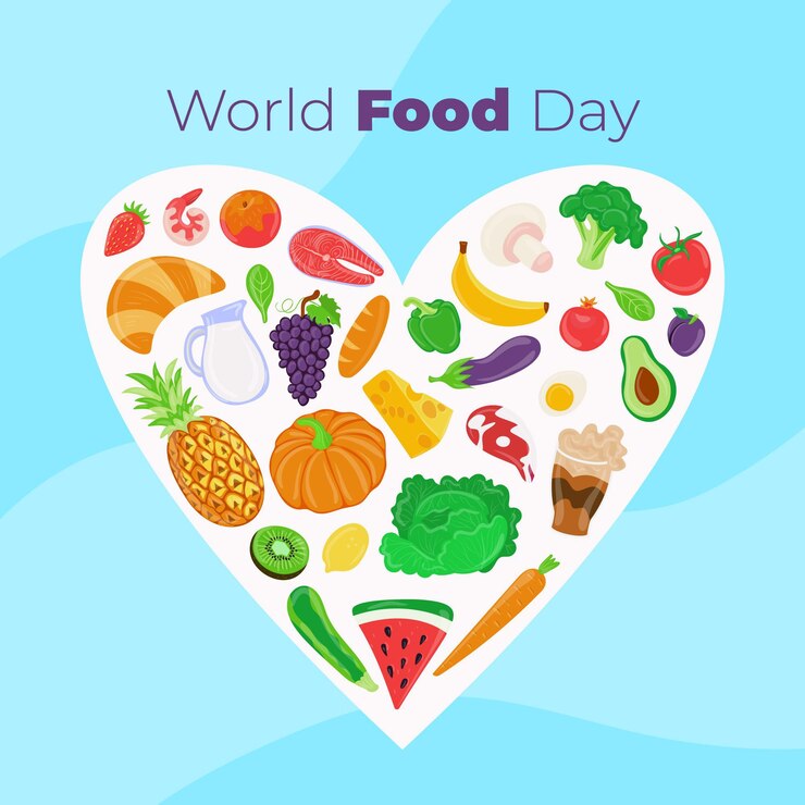 Vettore gratuito giornata mondiale dell'alimentazione disegnata a mano