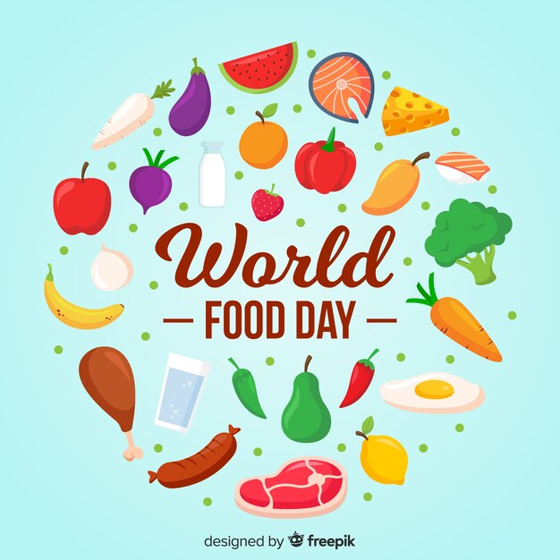 Giornata mondiale dell'alimentazione in design piatto