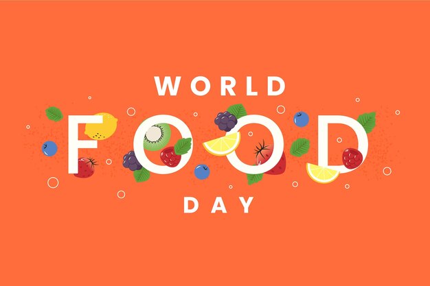 Giornata mondiale dell'alimentazione su sfondo arancione