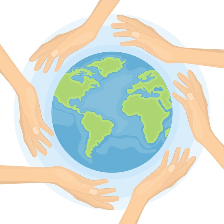 Vettore gratuito giornata mondiale dell'ambiente le mani proteggono la terra