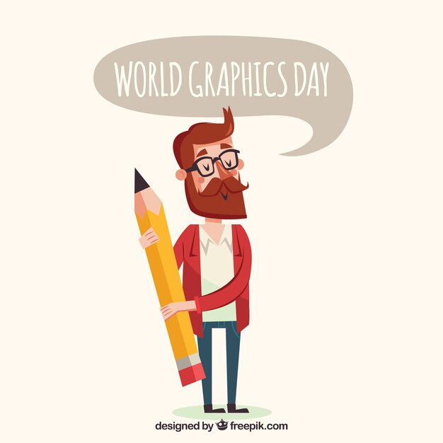 Giornata mondiale della grafica di sfondo con il designer