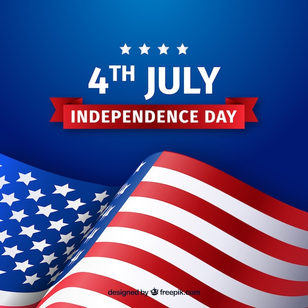 Giorno dell&#39;indipendenza con sventolando bandiera americana