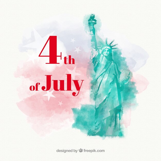 Giorno dell&#39;indipendenza del 4 luglio sfondo in stile acquerello
