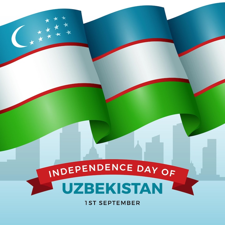 Vettore gratuito giorno dell'indipendenza dell'uzbekistan sfondo realistico