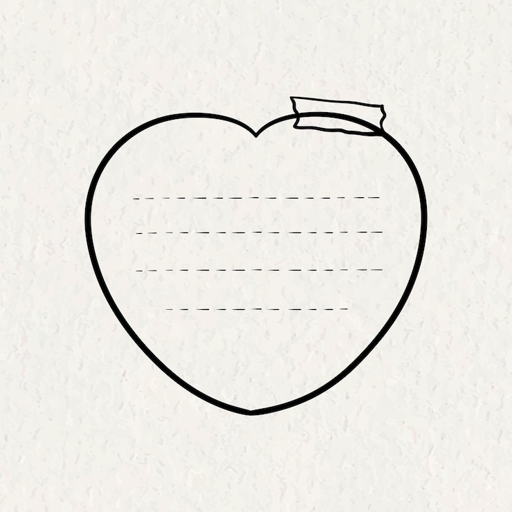 Vettore gratuito gli adesivi goodnotes vector l'elemento di note adesive a forma di cuore in stile disegnato a mano su struttura di carta