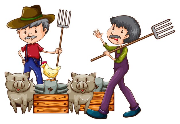 Gli allevatori con i loro animali