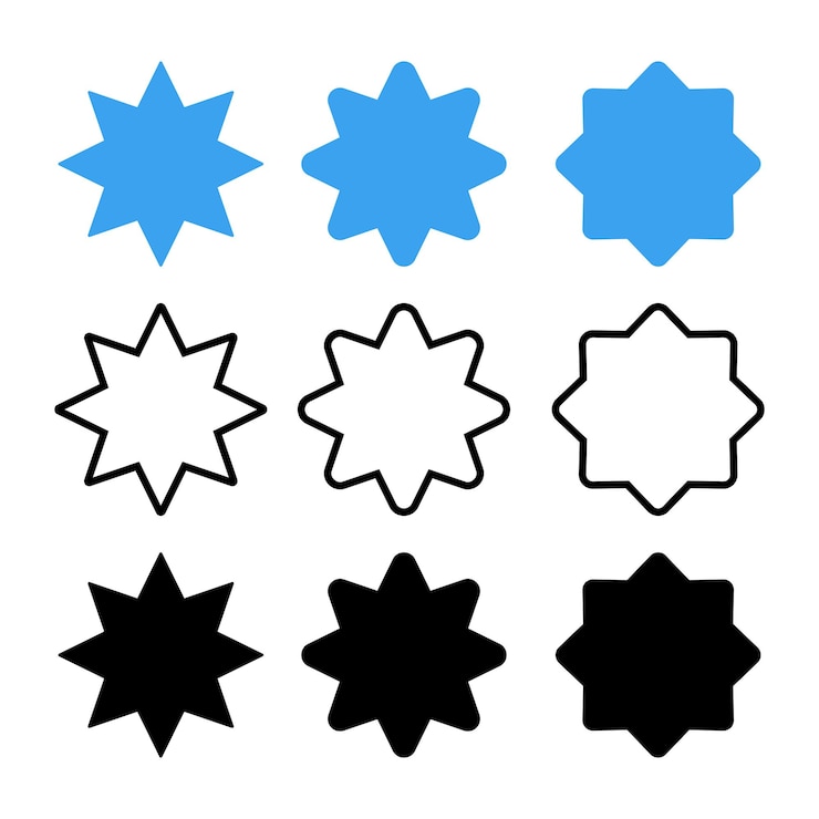 Vettore gratuito glifo con contorno piatto star set