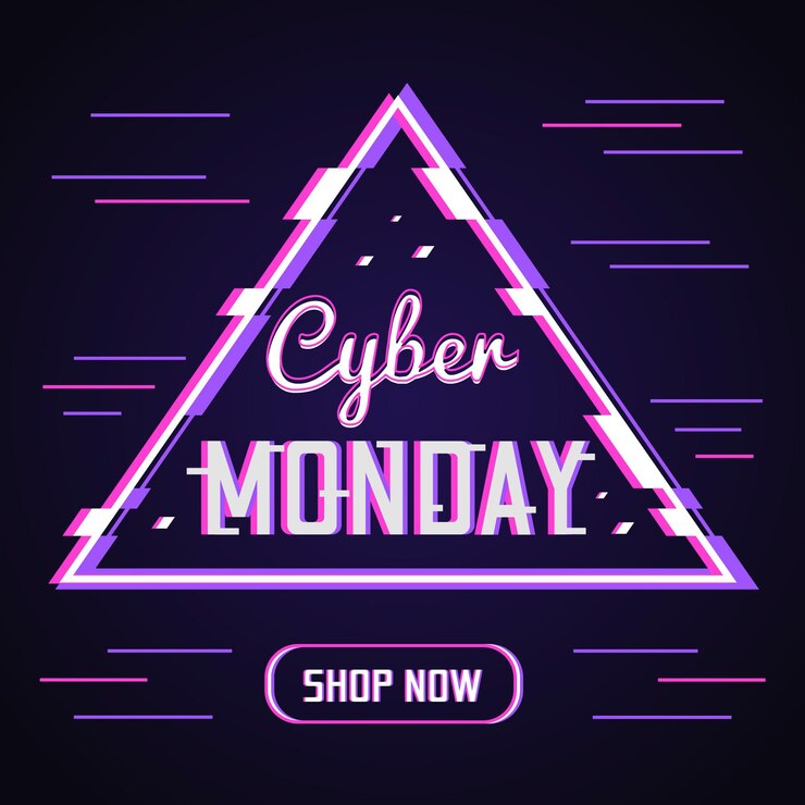 Vettore gratuito glitch cyber lunedì concetto