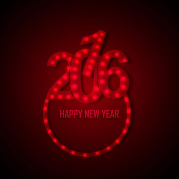 Vettore gratuito glowing nuovo testo anno 2016