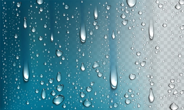 Gocce d'acqua isolati su sfondo trasparente