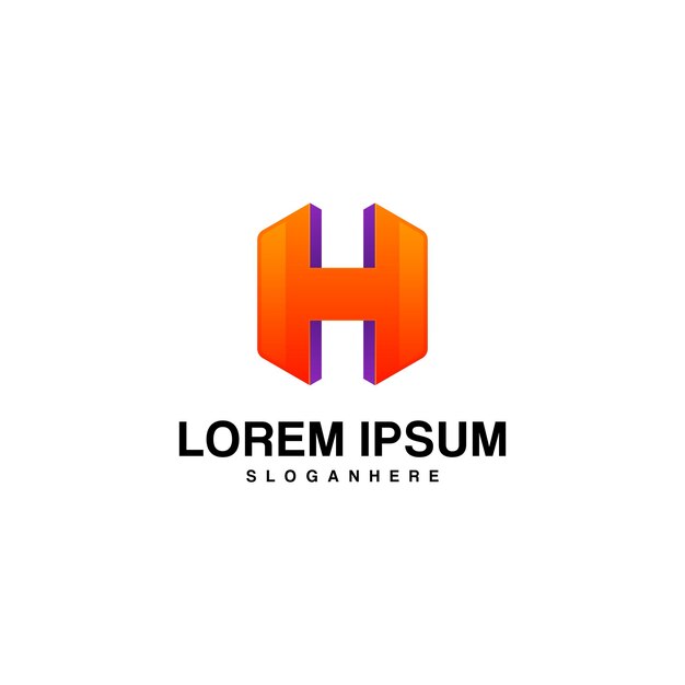 gradazione h lettera logo design