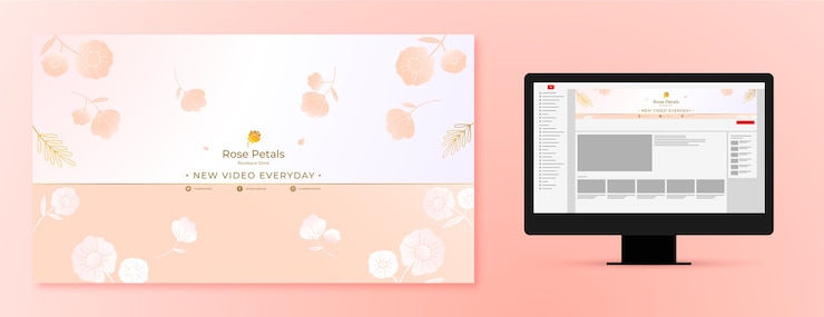 Vettore gratuito gradient boutique canale youtube art