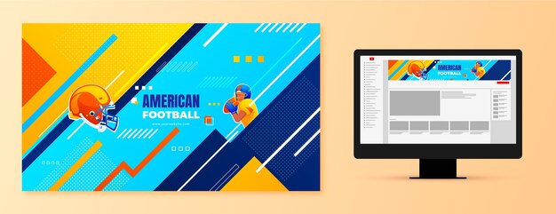 Gradient football americano canale youtube art
