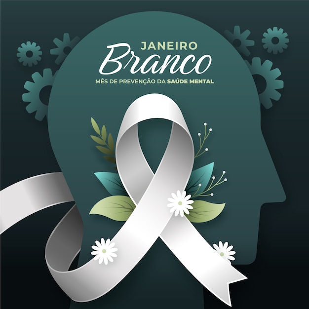 Gradient janeiro branco illustrazione