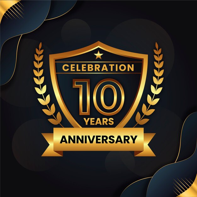 Gradiente 10 anni anniversario o biglietto d'auguri