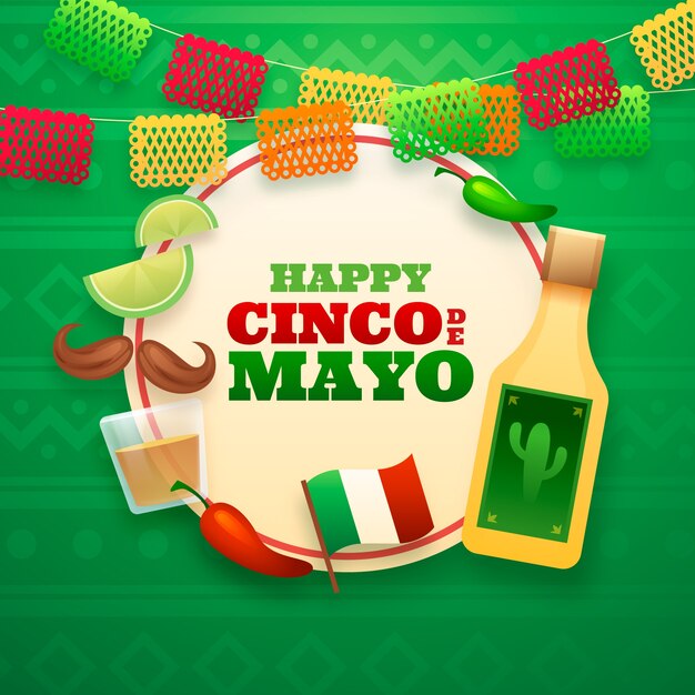 Gradiente cinco de mayo illustrazione