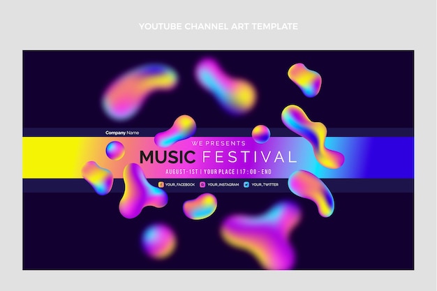 Gradiente colorato festival musicale canale youtube arte