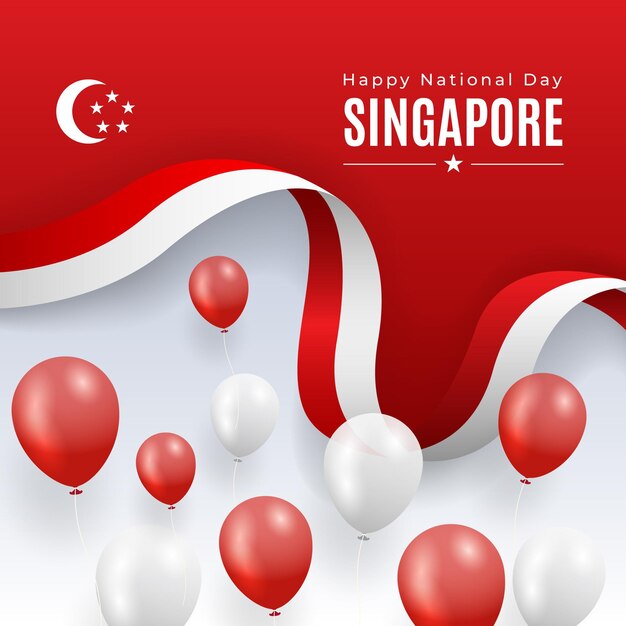 Gradiente illustrazione della giornata nazionale di Singapore