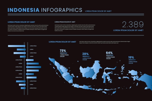 Gradiente indonesia mappa infografica