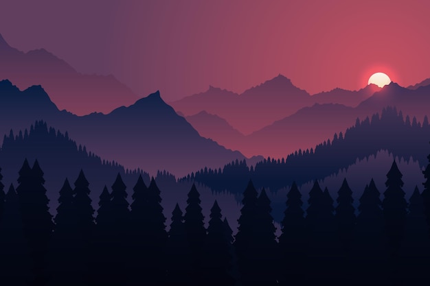 Gradiente paesaggio di montagna