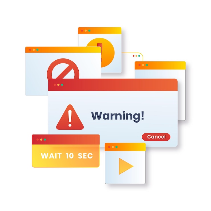 Vettore gratuito gradiente pop-up impostato con scopi diversi
