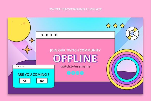 Gradiente retro vaporwave sfondo di contrazione di compleanno