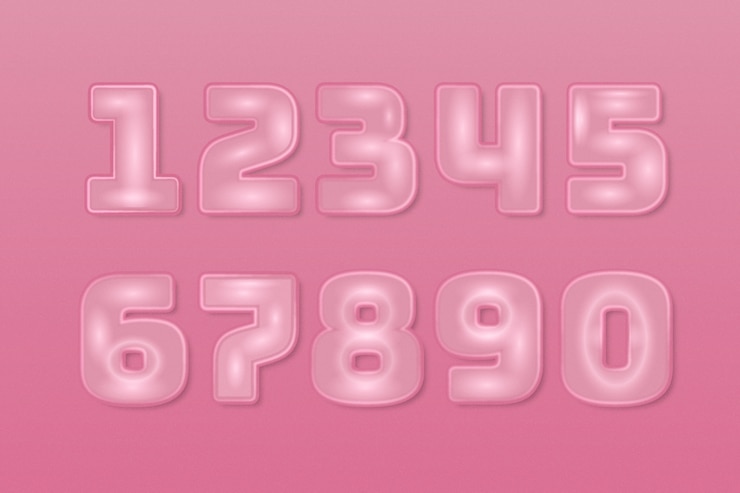 Vettore gratuito gradiente set di elementi di numeri 3d