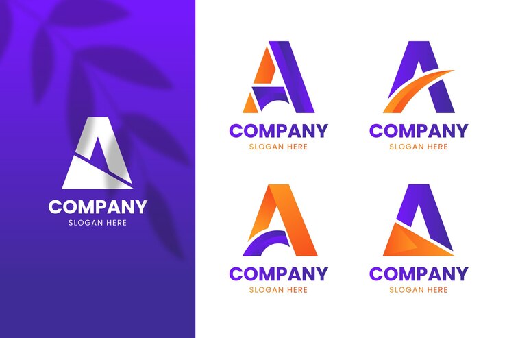 Vettore gratuito gradiente una raccolta di modelli di logo