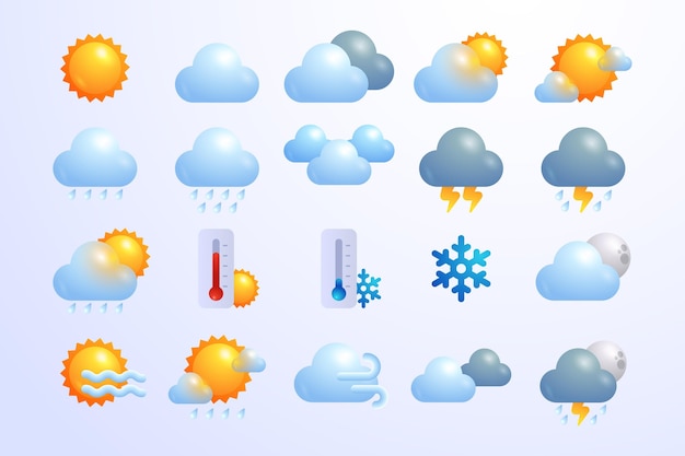 Gradienti icone meteo per le app