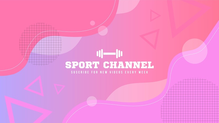 Vettore gratuito grafica del canale youtube sportiva sfumata