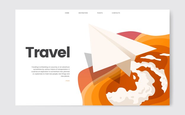 Grafica del sito web informativo di viaggio e tempo libero