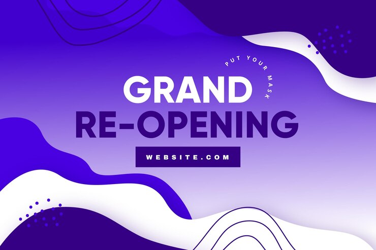 Vettore gratuito grand riapertura dello sfondo